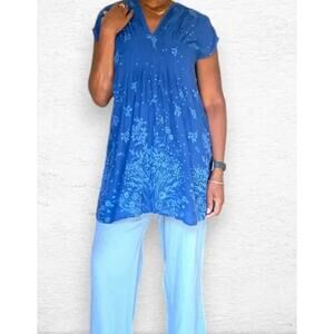 Johnny Was / Misti Meadow Tunic Top / Boho Embroidered Luxury Dress Tunic